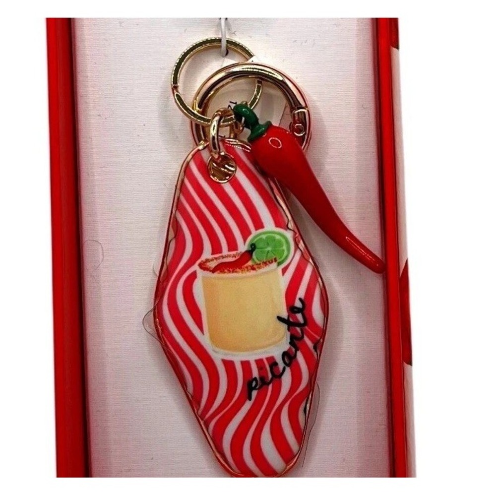 Piper K Key Chain & Bag Charm Pepper Red White Gold New Lead Safe Nickel Free